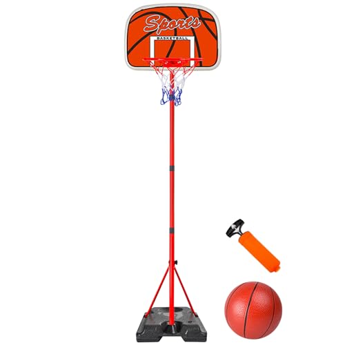 AOpghY Kids Basketball Hoop und Stand, Height Passable Mini Basketball Hoop für Kinder, tragbarer Basketball -Hoop mit Stabiler Basis, Orange Sporting Products