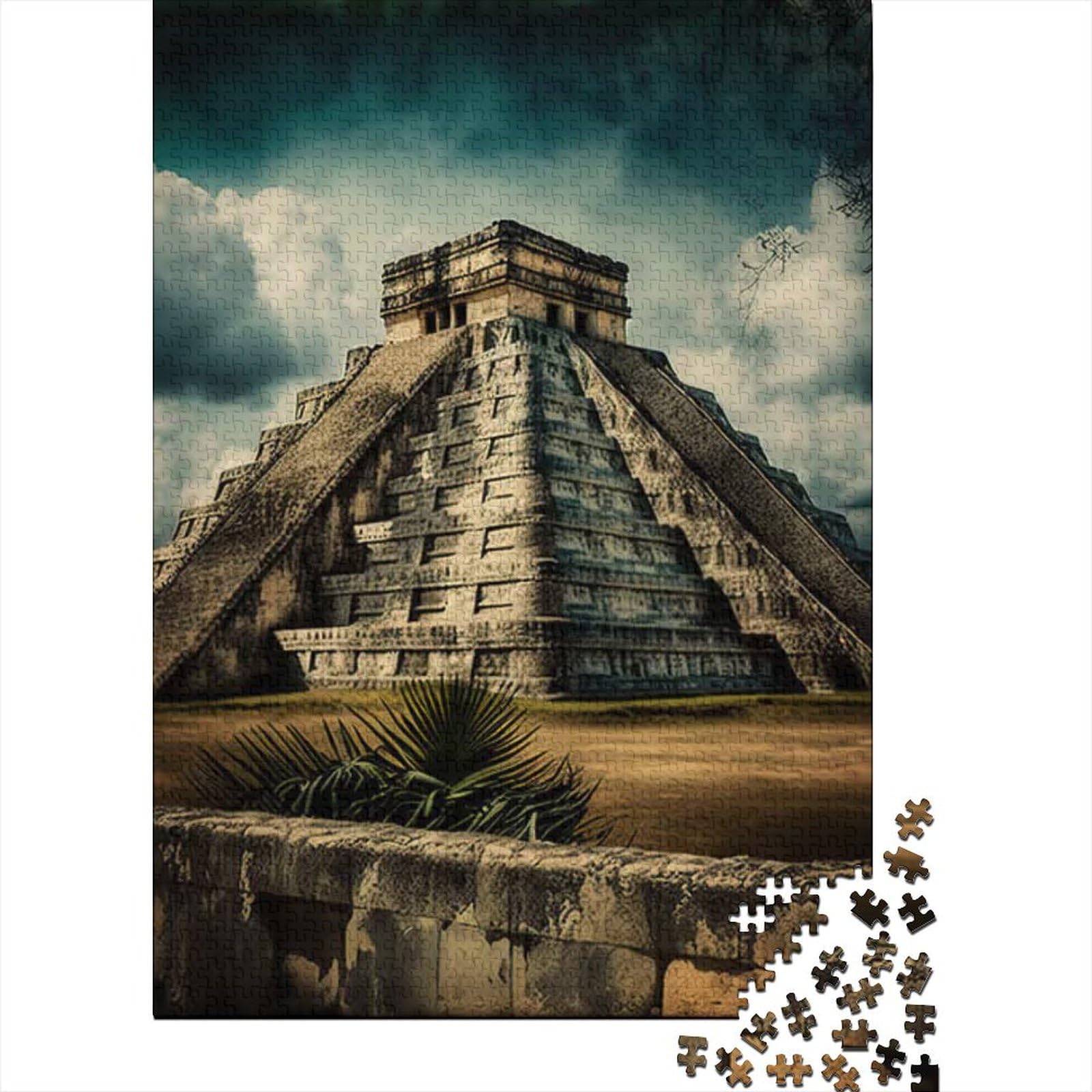 Chichen Itza für Erwachsene Schwierige Puzzles für Erwachsene Puzzles mit 1000 Teilen eignen ganze Familie und die (Größe: 75 x 50 cm)