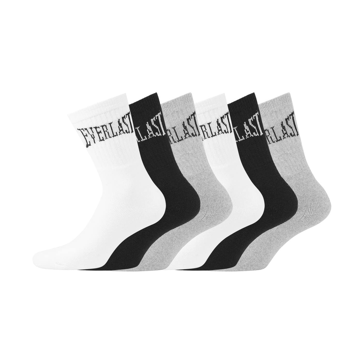 Sportsocken Herren Anti-Reizung, Socken Herren, Angenehm, Hypoallergen (6er Pack), Schwarz/Grau/Weiß, 43/46