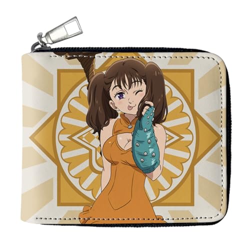 RYNDEX The Seven De-ad-ly SI-ns Geldbeutel Anime Mittelgroß, Reißverschluss Portmonee Leder, Organizer Geldbörsen Geschenk für Kinder & Teenager(Color:Multicolor 5)