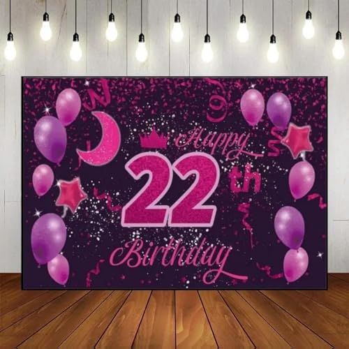 Alles Gute zum 21/22/23/24/25. Geburtstag Dekoration Hintergrund Mädchen Einladung Goldene Schule Kinder Hintergrund für Fotografie Rot 350x230cm