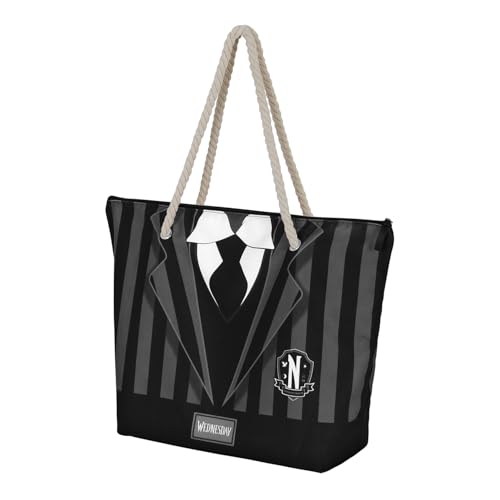 Wednesday Uniform-Soleil Strandtasche, Schwarz, 52 x 37 cm