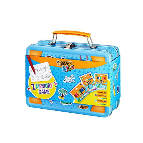 BIC KIDS Reisemalset MEMORY GAME, im Metallkoffer, 64-teilig Maße Koffer: (B)207 x (T)157 x (H)71 mm, - 1 Stück (9782211)