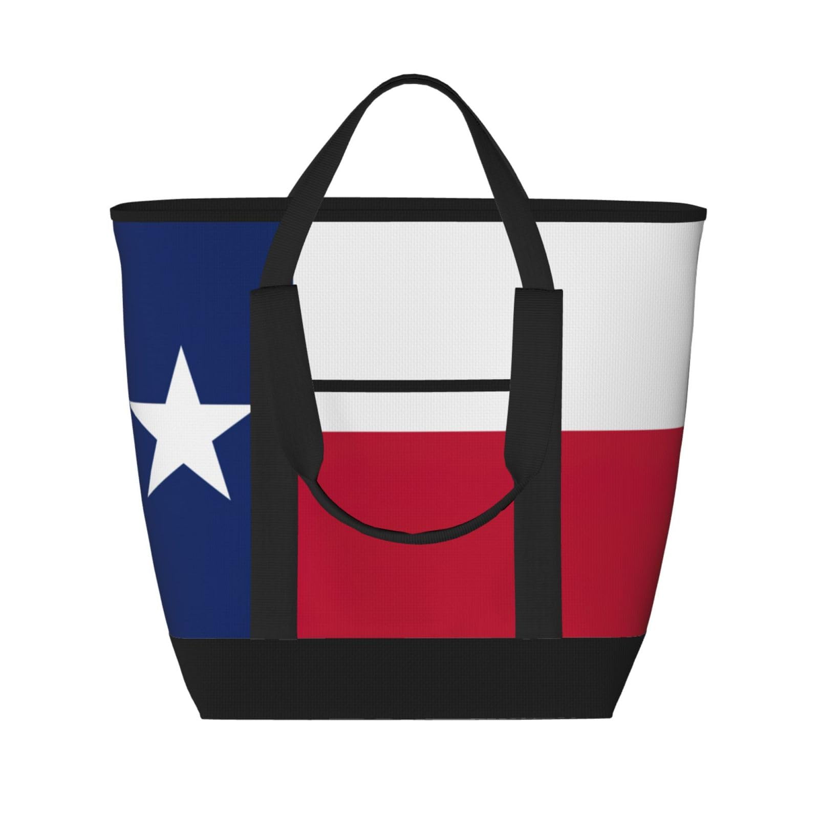 YQxwJL Isolierte Kühltasche mit Texas-Motiv, große Kapazität, Einkaufstasche, Reisen, Strand, wiederverwendbare Einkaufstasche für Erwachsene, Schwarz, Einheitsgröße