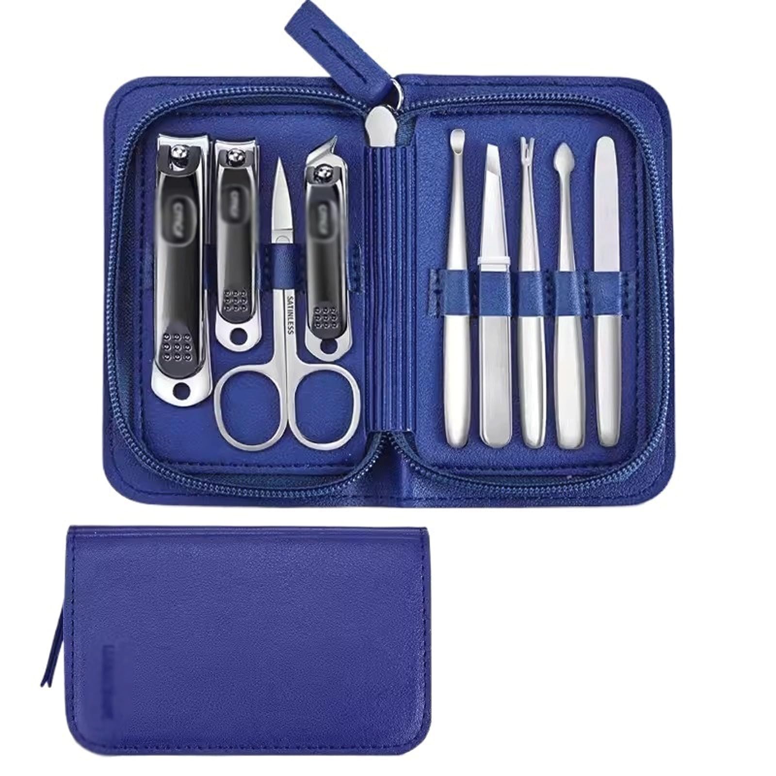 Maniküre/Pediküre Set Nagelknipser-Set for Damen, Hawkbill-Zange, Reparatur-Werkzeuge for graue Nägel, Spritzschutz, Nagelrille, spezieller Nagelknipser Nagelpflege-Werkzeuge(Blue)