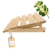 HOFMEISTER® Sauna-Kopfstütze, 40 cm, höhenverstellbar, aus robustem Linden-Holz, stabile Sauna Rückenlehne ergonomische Rückenstütze, Entspannen & Relaxen im Dampfbad