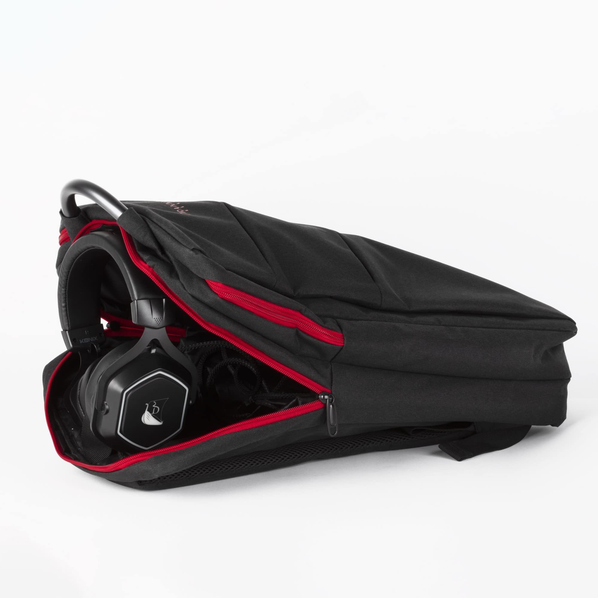 Konix Drakkar Bjorn Schutz- und Transportrucksack für tragbare Gaming-PCs 15" - 30 x 12 x 46 cm - 12 Liter Volumen - Schwarz und Rot