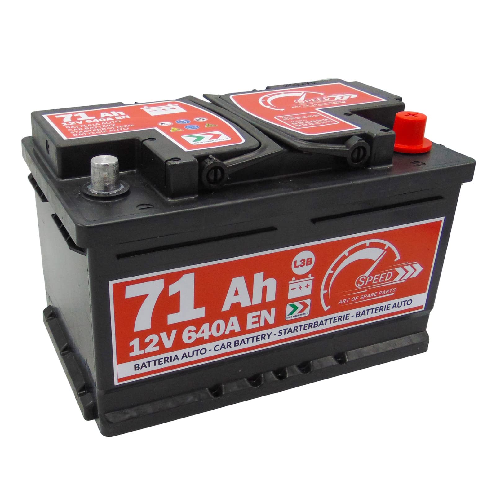 AUTOBATTERIE Speed L3B71-12V 71Ah 640A Con Polo POSITIVO A DESTRA