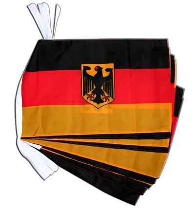 Fahnenkette Flaggen Deutschland mit Adler 30x45cm, Länge 9 m