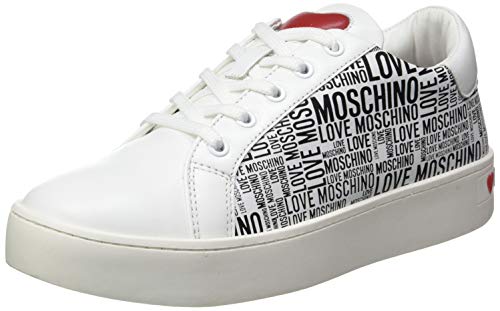 Love Moschino Damen, Scarpe da Donna, Collezione Primavera Estate Liebe Moschino, Damenschuhe, Frühjahr Sommer 2021 Kollektion, Bianco, 37 EU