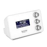 TechniSat DIGITRADIO 50 SE - Radiowecker (DAB+/UKW Tuner, dimmbares Display, Wecker mit zwei einstellbaren Weckzeiten, Snooze, Sleeptimer, 1,5 Watt, Kopfhöreranschluss, USB-Charging) weiß