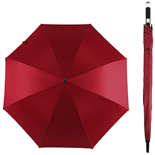 REOTEL Automatischer großer Golfschirm, 122cm Fiberglas-Knochen, Vinyl-Gewebe UV-Schutz, Für Golf, Camping, Wandern, Backpacking, Angeln,Rot