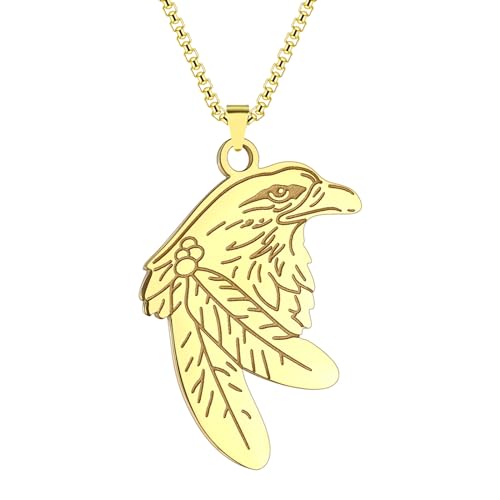 GZHENGZG Herren Halsketten und Damenschmuck Halsketten Tier Vogel Punk Adler Anhänger Halskette Wikinger Schmuck Frauen Männer Geschenk Geschenk