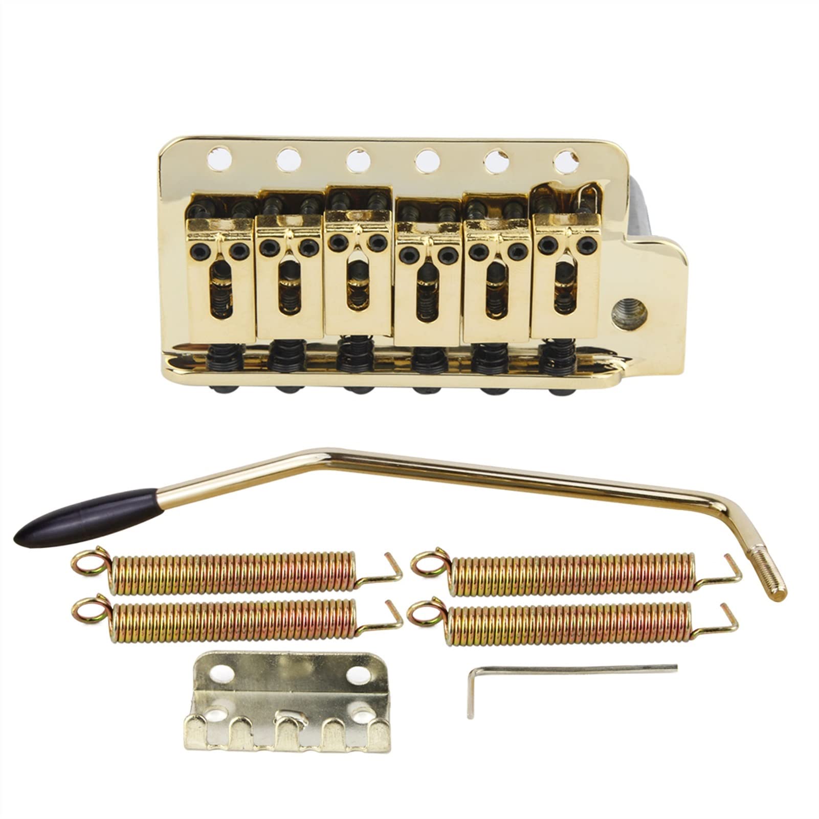 Gitarre Bridge Tremolo Bridge System Zinklegierungssattelzeichenfolge 10,8mm Für Stecken Elektrische Gitarre Gitarrebrücke(Gold)