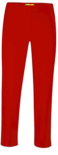 Stehmann INKE-608 schmale 6/8 Hose mit hinterer Raffung am Bein Größe 36, Farbe rot