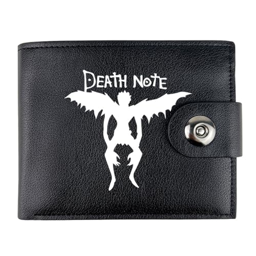 RYNDEX Death No. te Anime Geldbörse, Cartoon-Druck Kleiner Geldbeutel, PU Leder Geldbörse Brieftasche Wallet(Color:Black 7)