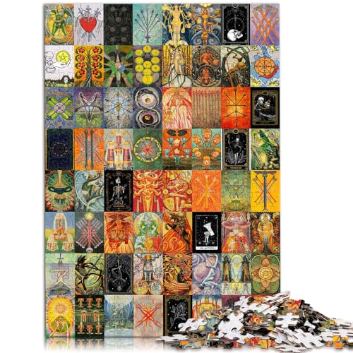 Puzzlespiel Tarot Art, 1000-teiliges Puzzle für Erwachsene, Holzpuzzle, Spaß für Aktivitäten zu Hause, Geburtstagsgeschenk, Reisegeschenk, 1000 Teile (50 x 75 cm)