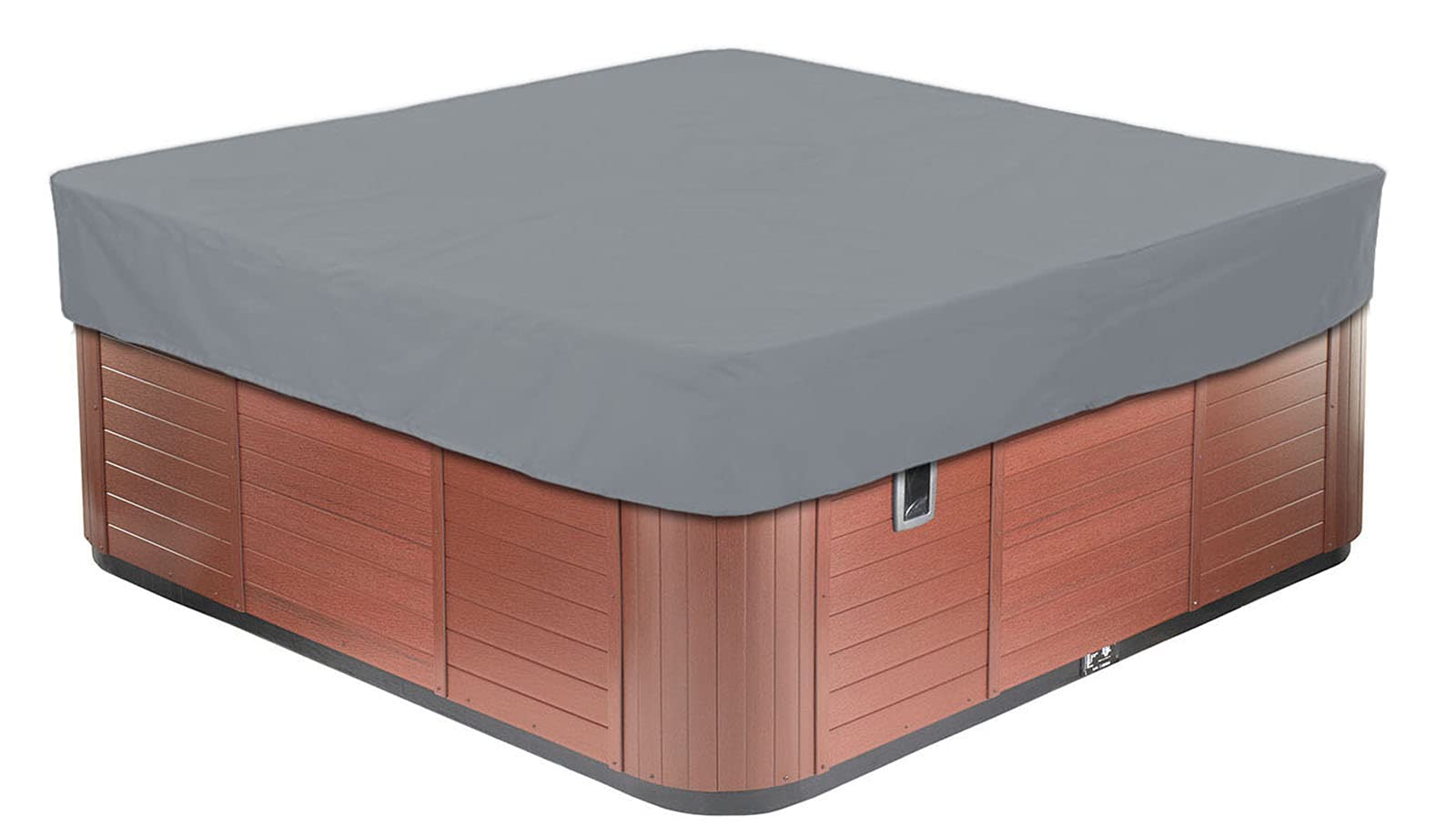 BaCover Outdoor Whirlpool Abdeckung, 210D Oxford-Gewebe Wasserdicht Spa Hot Tub Pool Abdeckun Quadratische Pool-Staubschut Mehrere Größen zur Auswahl,Grau,228x228x30cm