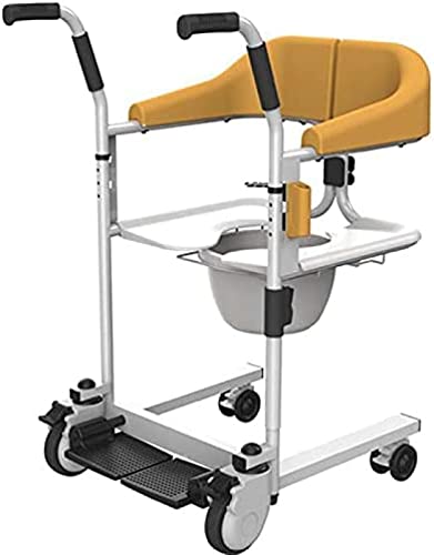 Pflegerollstuhl, Selbstbedienungslift-Patientenlift-Transferstuhl, Home Shifter für die Pflege gelähmter älterer Menschen, 360°-Universalrad, weicher Sitz, Bettpfanne, wasserdichtes Design,