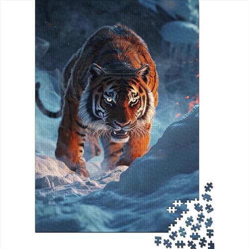 Puzzle 1000 Teile für Erwachsene, Art Tigers, Holzpuzzle für Erwachsene, Puzzle, Weihnachtsgeburtstagsgeschenk für Erwachsene, Teenager, 75 x 50 cm