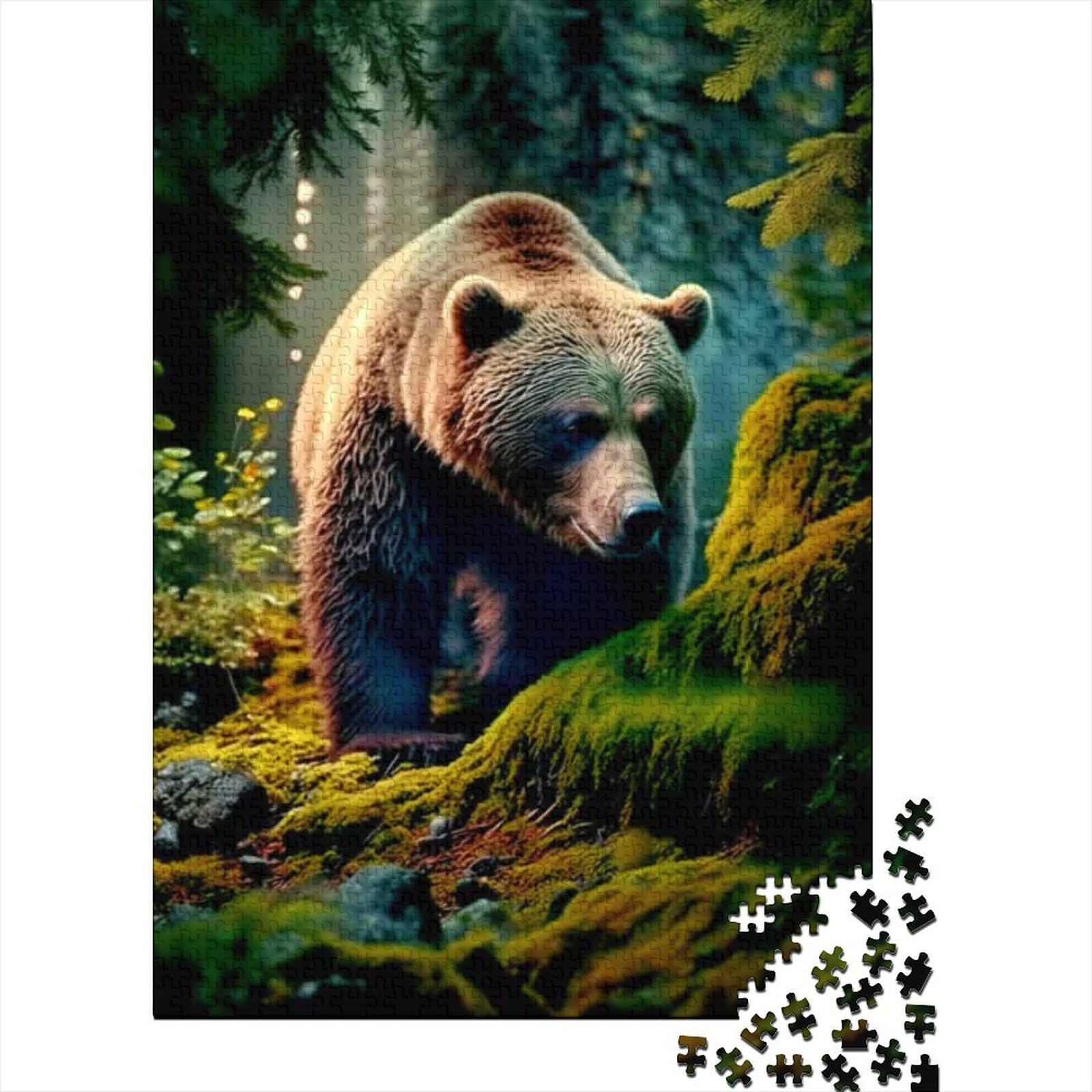 1000-teiliges Puzzle für Erwachsene Teenager, lustiges Bären-Puzzle für Erwachsene, 1000-teiliges Holzpuzzle für Erwachsene und Teenager (Größe: 75 x 50 cm)