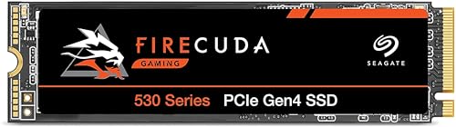 Seagate FireCuda 530 NVMe SSD 1 TB, M.2 PCIe Gen4 ×4 NVMe 1.4, bis zu 7.000 MB/s, 3D-TLC-NAND, 640 TBW, 1,8 Mio. Std MTBF, 3 Jahre Rescue Service  Modellnr.: ZP1000GM3A013