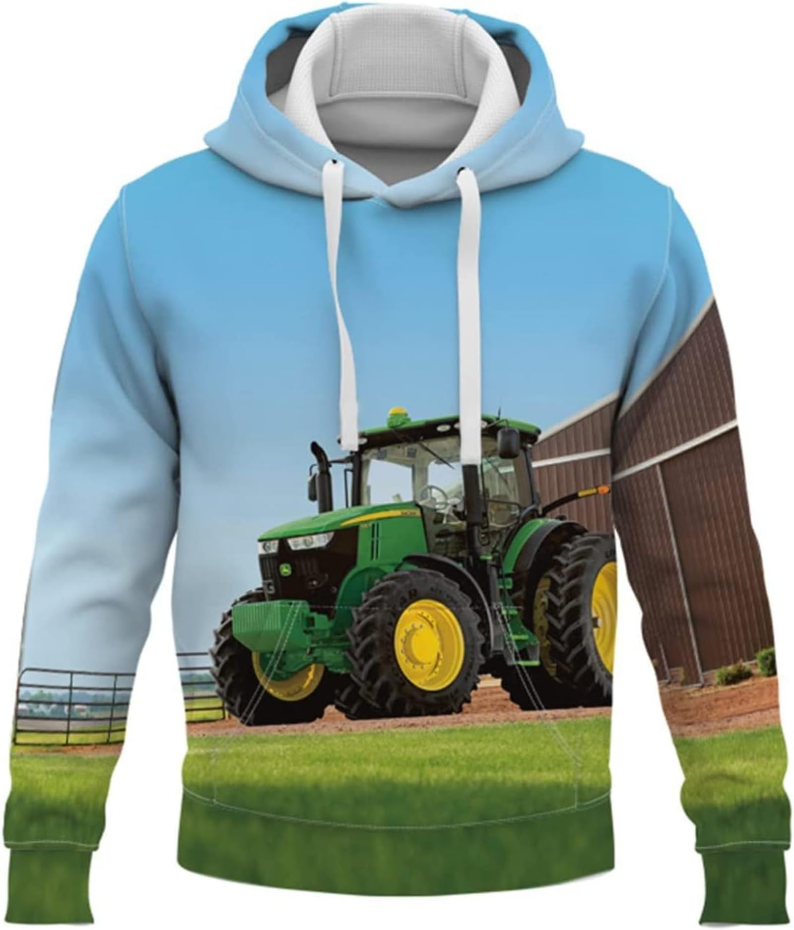 RIAAJ Herren Traktor Bagger Traktor - Hoodie Kapuzenpullover Traktor Hoodie Sweatshirt mit Kapuze,Print-Pulli (F3,XL)