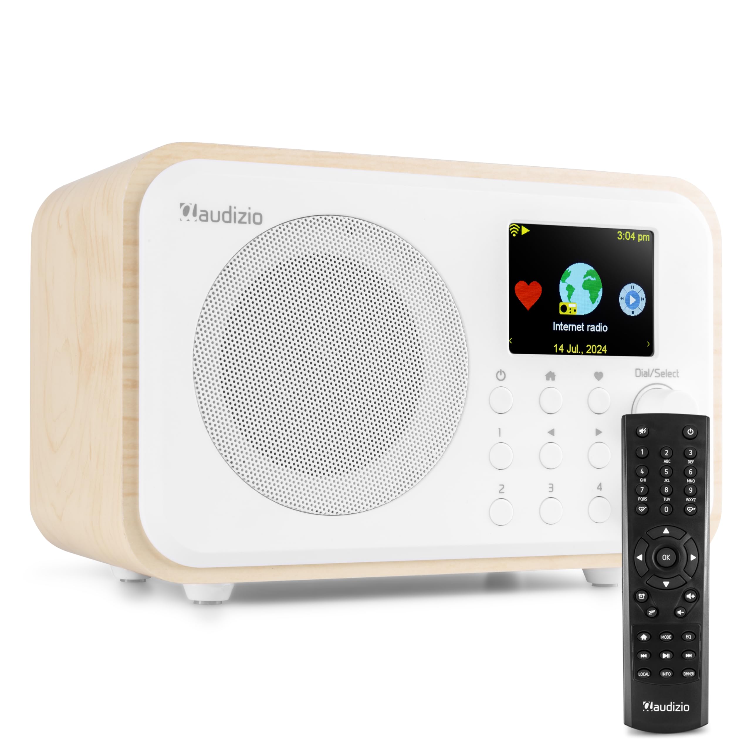 Audizio Vicenza Internetradio WLAN Radio mit Bluetooth 5.0, DAB Radio Akku 10H, Line-Out, FM-Radio mit Fernbedienung, USB-C Ladekabel - DAB Plus Radio in Weiß