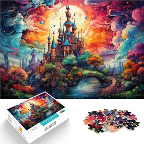 Puzzle Fantasieschloss, 1000 Teile, Holzpuzzle, lustige Aktivitäten zu Hause, Geburtstagsgeschenk, Reisegeschenk, 1000 Teile (50 x 75 cm)