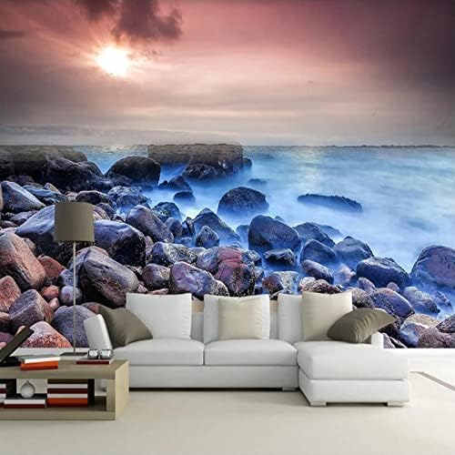 XLMING Schöne Steine Mit Meerblick 3D Tapete Home Dekoration Wohnzimmer Sofa Schlafzimmer Tv Hintergrund Wand-430cm×300cm