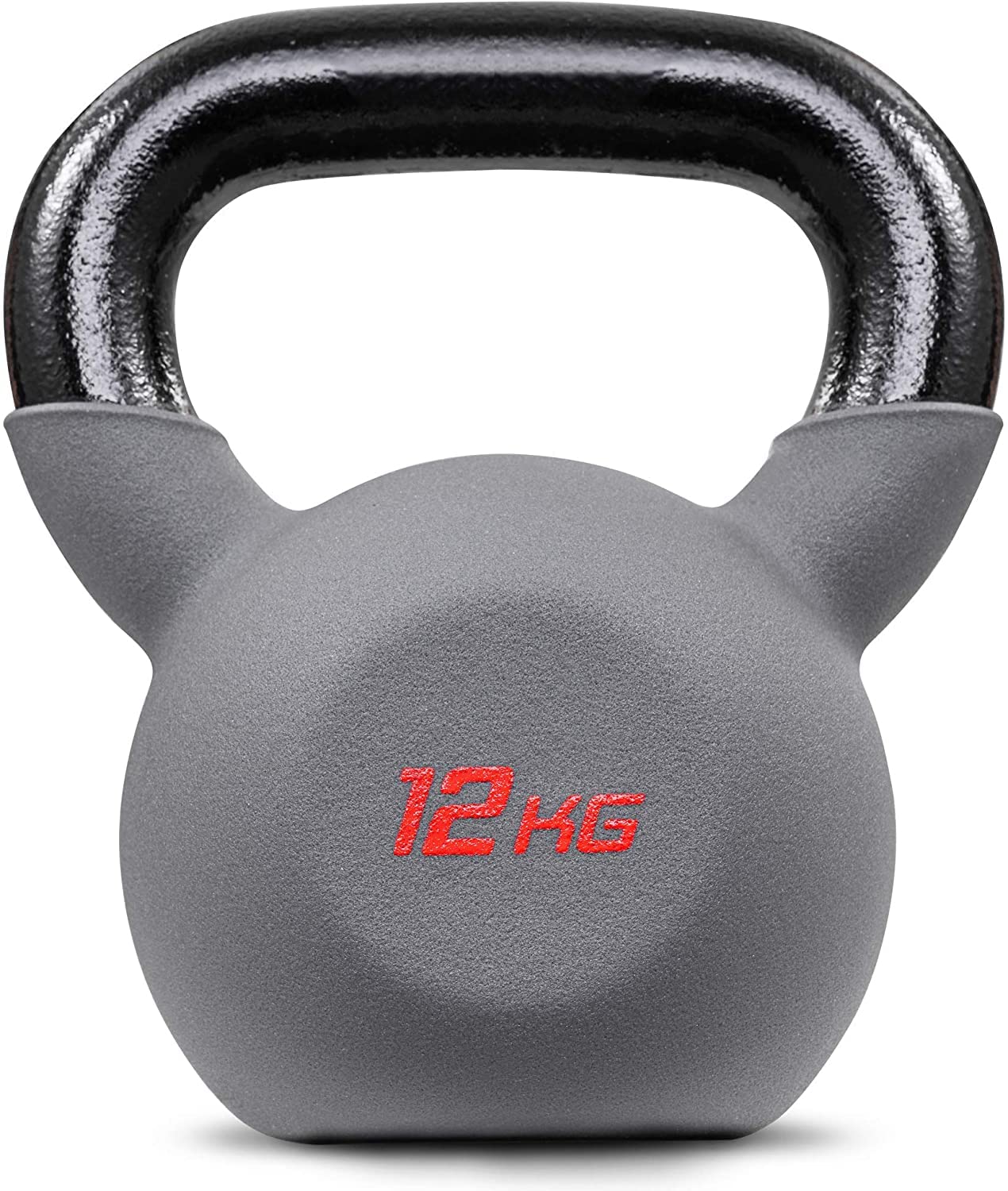 Hop-Sport Kettlebell aus Gusseisen mit Neopren-Beschichtung Vinyl Kugelhantel 4-24 kg (12kg)