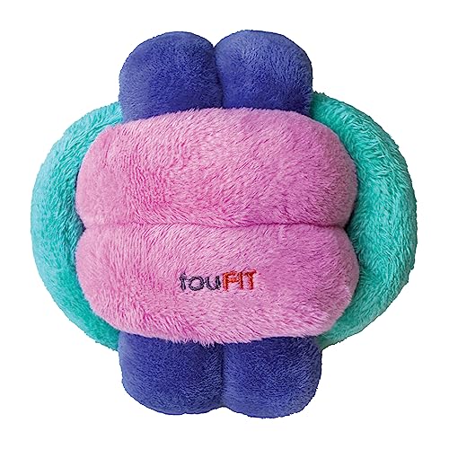 fouFit FouFouBrands Hide n Seek Schnüffelball mit Knotenmuster, Leckerli-Dosierspielzeug für Hunde, Rosa, Grün, Lila, Größe L