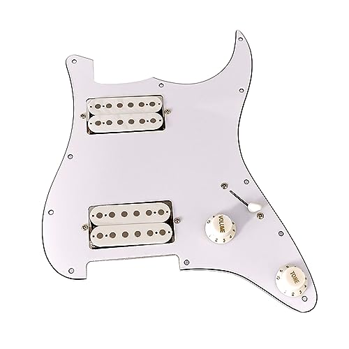 11 Loch bestückt vorverdrahtete Gitarre Pickguard Guard Plate mit HH Pickups für Gitarrensaiten Teile und Installationswerkzeug-Set Gitarren-Tonabnehmer Set Vorverdrahteter Pickguard Single Coil