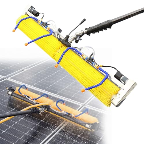 HTIANMM Elektrische Reinigung von Solar-Photovoltaikmodulen, 100 cm Lange Rollenbürste, Reinigungsbürste für Solarmodule, super Reinigungskraft, 4–8 m Teleskopstange,4m/13ft