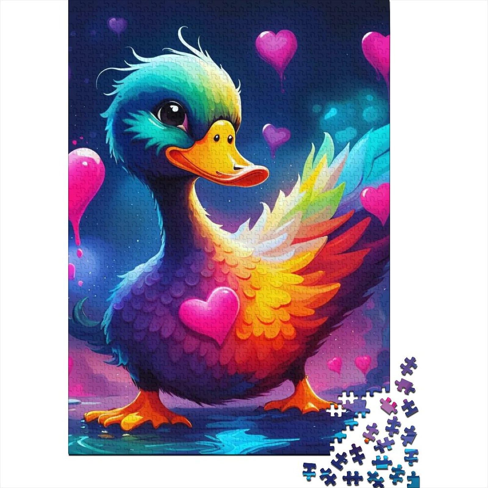 Tier-Enten-Holzpuzzle, Puzzle für Erwachsene, 1000 Teile, für Erwachsene, schwierige Puzzles, schwierige, anspruchsvolle Puzzles, 1000 Teile, 75 x 50 cm