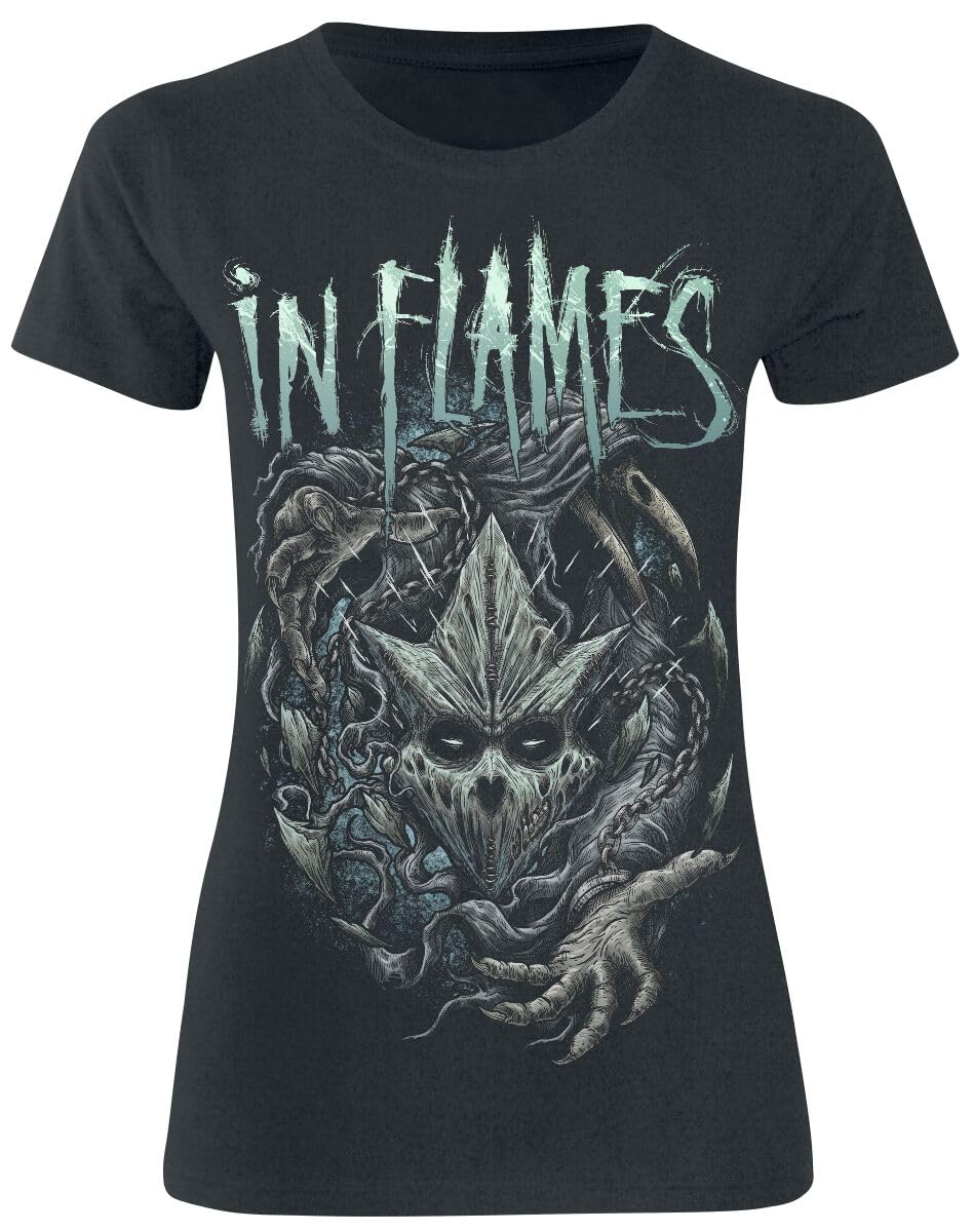 In Flames In Chains We Trust Frauen T-Shirt schwarz M 100% Baumwolle Band-Merch, Bands