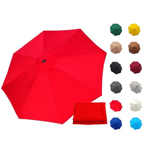 SADITY Sonnenschirm Ersatzbezug 3.0m 6/8 Streben, UV30+, Wasserdicht, Sonnenschirm Baldachin Bespannung ErsatzAbdeckung Wasserdichter Sonnenschirmbezug(Color:Red,Size:3.0m-8Arms)