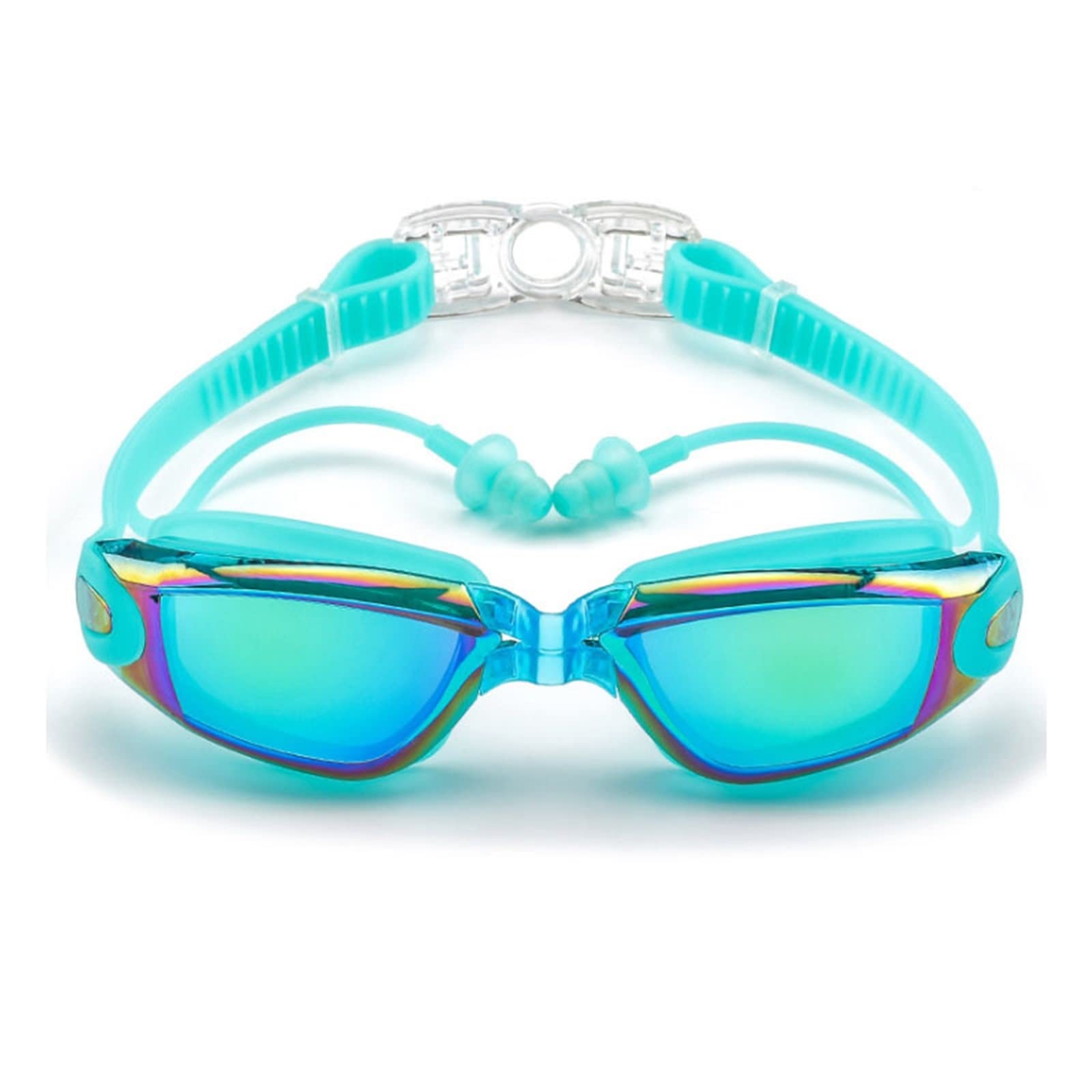 BFVAKBKYT Schwimmbrille, Schwimmbrille for Herren, Ohrstöpsel, wasserdicht, for Erwachsene, Schwimmbrille, Natacion, Schwimmbrille(Green)