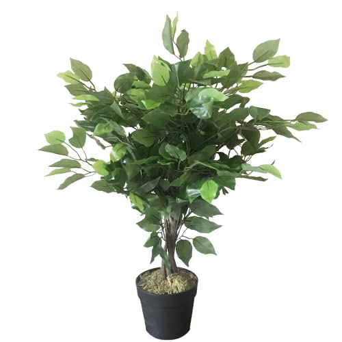 Leaf Artificial Tree/Plant Künstlicher Baum/Kunstpflanze, Kunststoff, Grüner Mini-Bushy Ficus, 60 cm