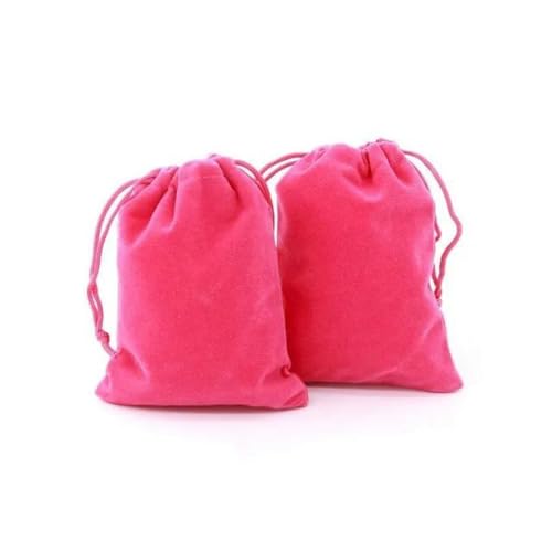 Hochzeitsbedarf Partytüten und Schmuckaufbewahrung Samtbeutel Verpackung Samtbeutel Drahtziehverpackung Geschenktüte-Rose Rot-5x7cm-50St