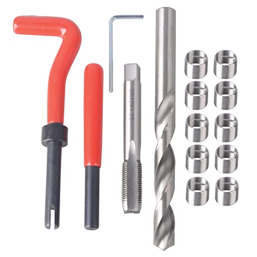 DAYUAN Gewinde-Reparatur-Set M12 x 1,25 mm Helicoil Restoring Thread Repair Tools Wire Insert Kit Compatible Hand Tool Set for Auto Repair