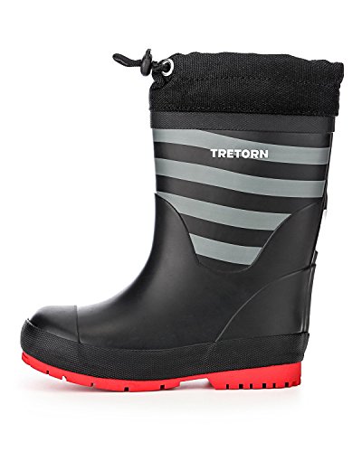 Tretorn Kids Gränna Vinter Schwarz - Warmer robuster Kinder Winter Gummistiefel, Größe EU 24 - Farbe Black - Grey