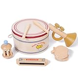 Lmzzdld Percussion-Set in Neutraler Farbe, Natürliche Schlaginstrumente Aus, Geeignet für die Vorschulerziehung Von Kindern