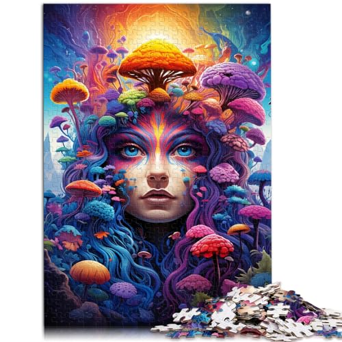 Puzzle-Spiele, exotisches, farbenfrohes Blumenmädchen, Kunst-Puzzle für Erwachsene, 1000 Teile, Holzpuzzle, einzigartige Geburtstags, 1000 Teile (50 x 75 cm)