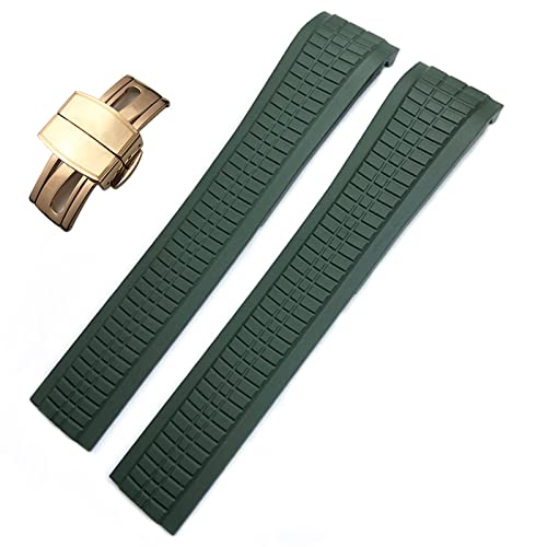 NEYENS 21 mm buntes fluoröses Gummi-Uhrenarmband für Patek 5164A 5167A Aquanaut Philippe Serie Schmetterlingsschnalle Silikon-Uhrenarmband, NO Buckle, Achat