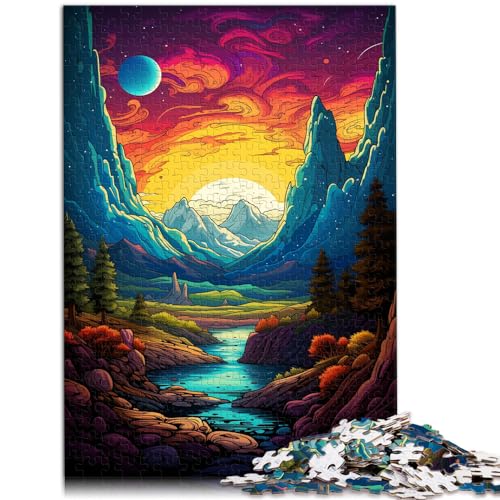 Puzzles, Geschenke, Spielzeuge, Psychedelic Alps, 1000-teiliges Puzzle, jedes Teil ist einzigartig – anspruchsvolles, unterhaltsames Spiel für die ganze Familie, 1000 Teile (50 x 75 cm)