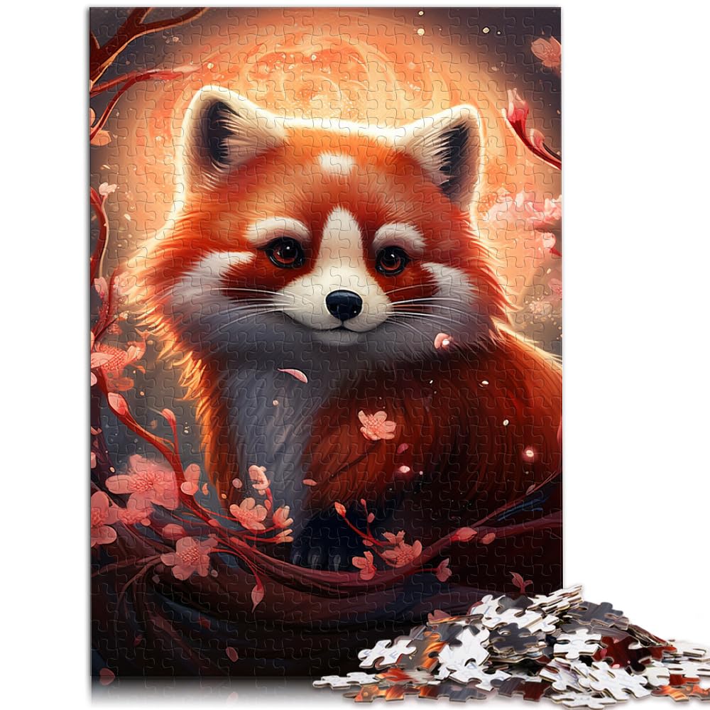 Puzzlespiele, Bunter roter Panda, 1000-teiliges Puzzle, Holzpuzzle, jedes Teil ist einzigartig – anspruchsvolles, unterhaltsames Spiel für die ganze Familie, 1000 Teile (50 x 75 cm)