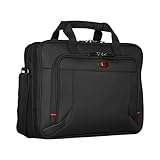 WENGER Prospectus Laptop-Tasche zum Umhängen, Notebook bis 16 Zoll, Tabletfach bis 10 Zoll, Aktentasche, Organizer, 15 l, Damen Herren, Büro Business-Reisen Uni, Schwarz, 600649