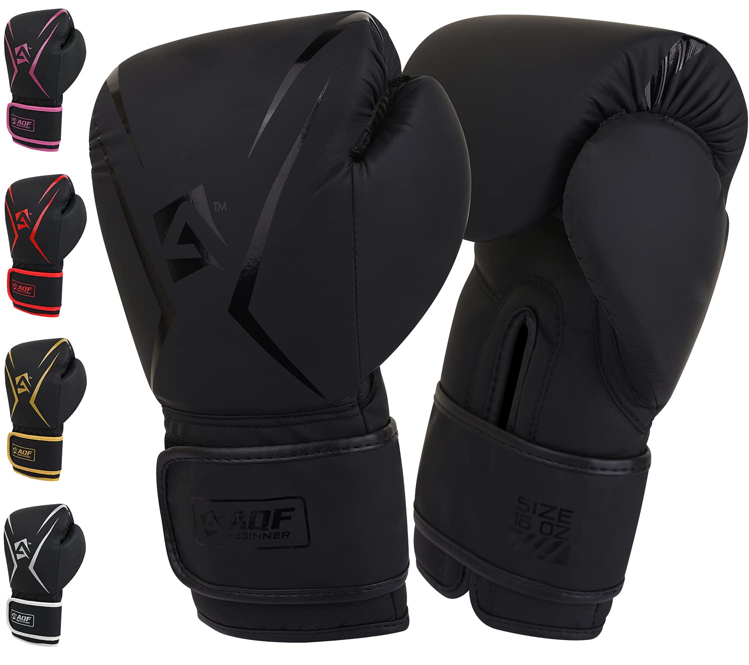 AQF Boxhandschuhe, Boxsack Leder Handschuhe Herren Frauen, MMA Handschuhe Sandsäcke, Boxhandschuhe Kinder Für Kickboxen, Muay Thai, Kampfsport Boxing Gloves 4 6 8 10 12 14 16 Oz (14 oz, Schwarz)