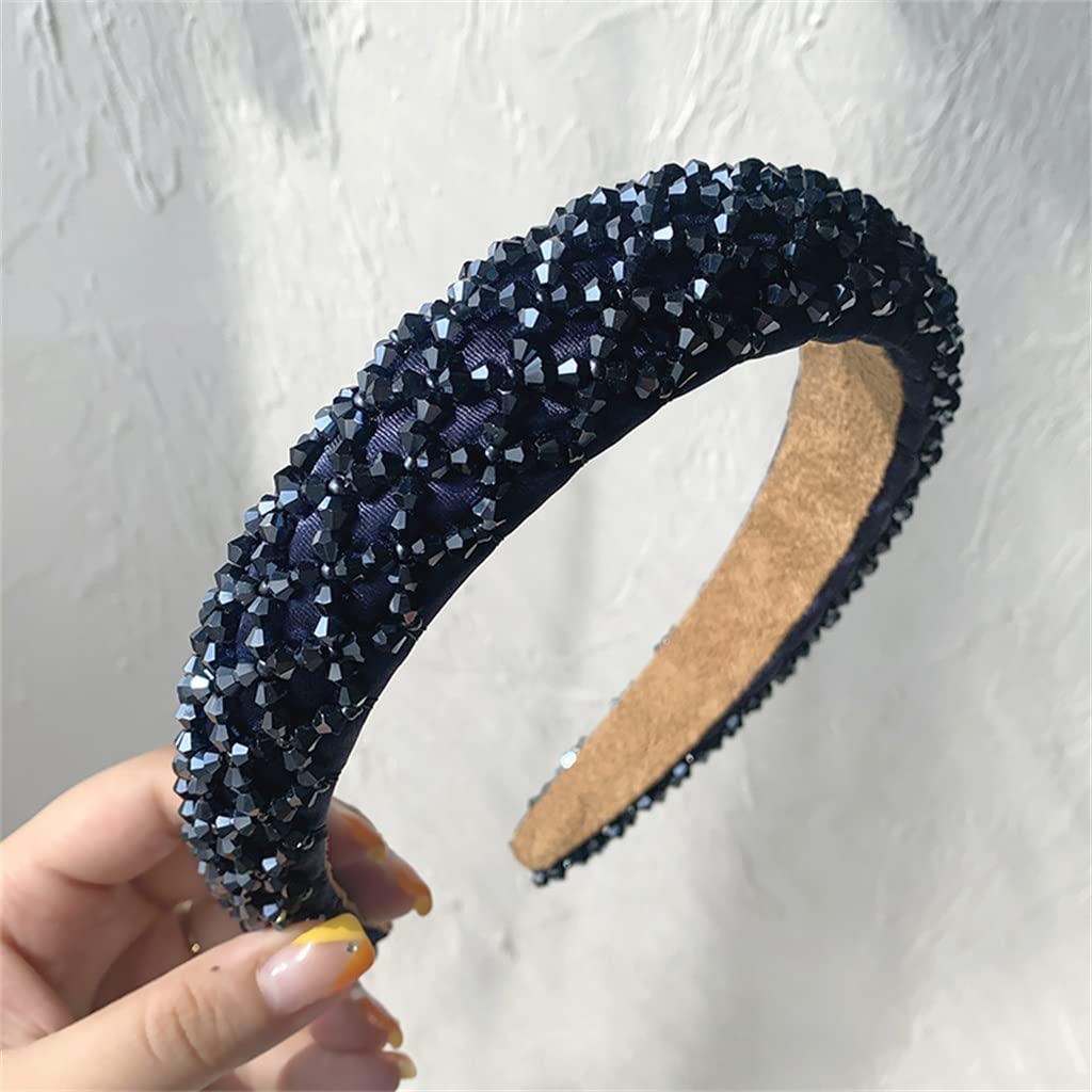 Haare, Kopfband, Haarreifen for Damen, süße Stirnbänder for Damen, Strass-Kristall-Stirnbänder for Damen, geflochtenes handgefertigtes Diamant-Stirnband(Blue)